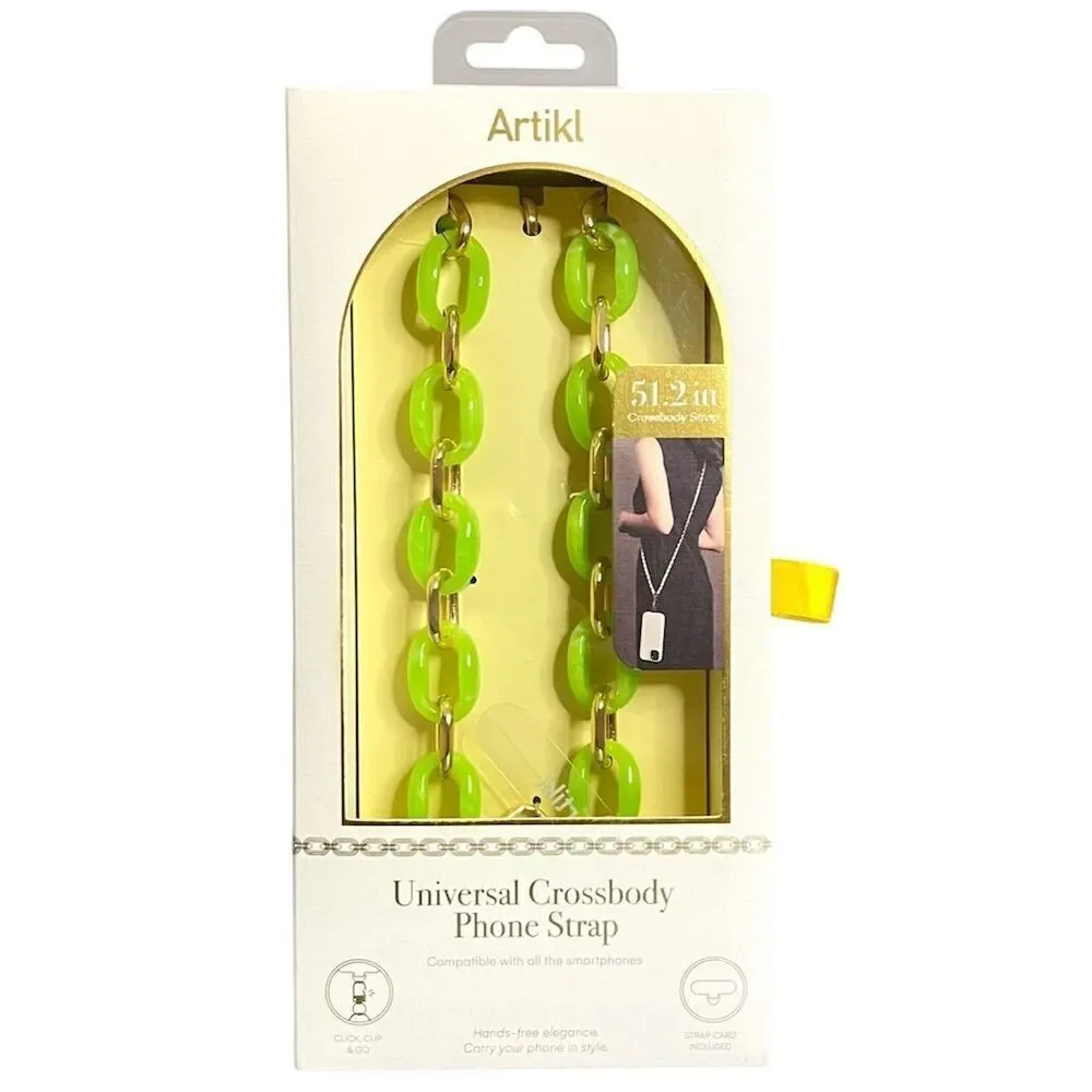 Chic Trendy Crossbody Phone Lanyard Strap Green Chain Link Iphone School College
